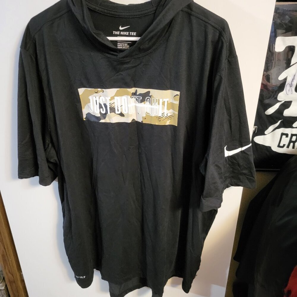 Y2K Nike Warmup Hooded Camo Athletic Sport TEE SZ 2XL